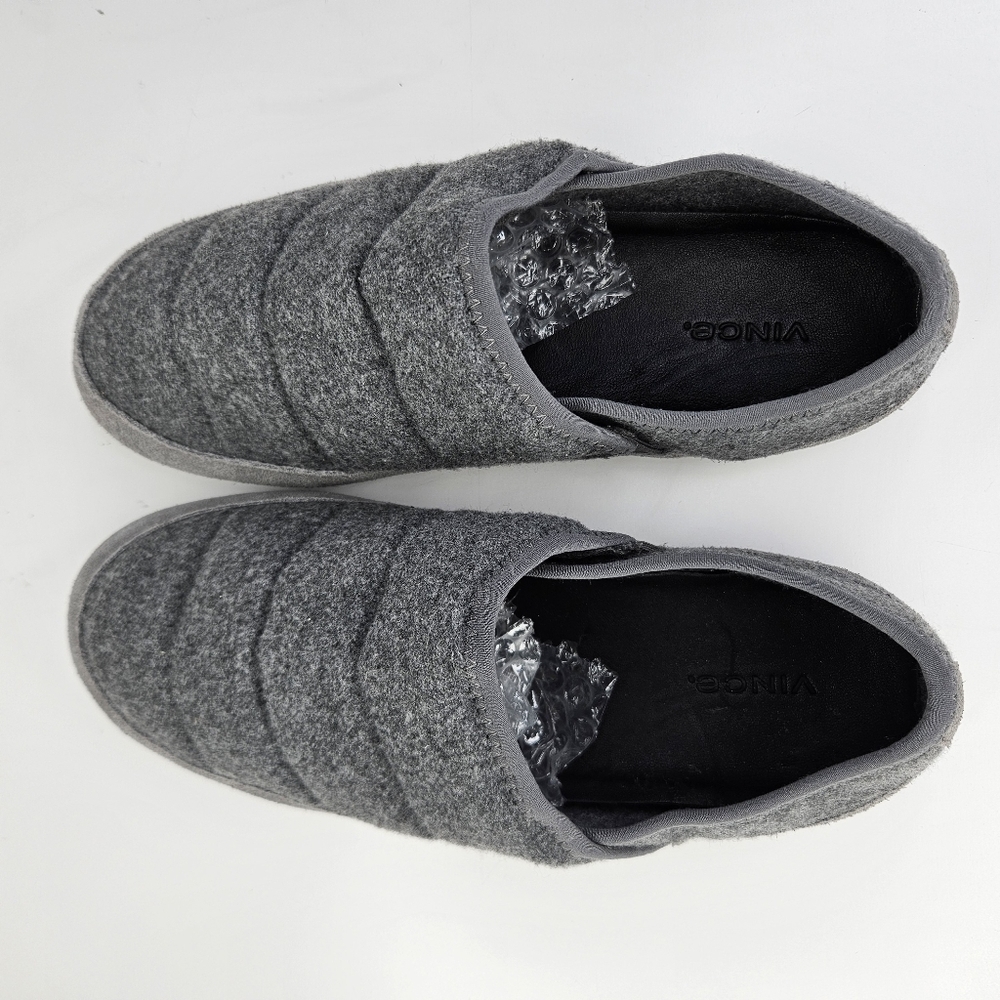 Vince Mens Harlow Heather Gray Fabric Suede Padded Loafer Slippers Sz 7.5 - Picture 5 of 11